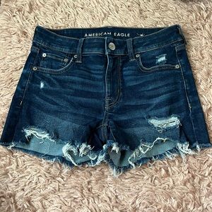 american eagle denim ripped shorts